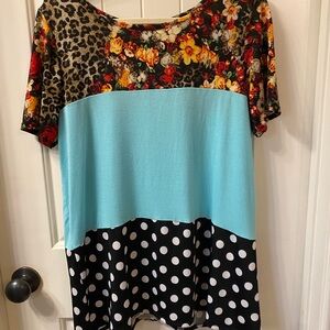 Lily Orange Yellow Boxy Short Sleeve Tee